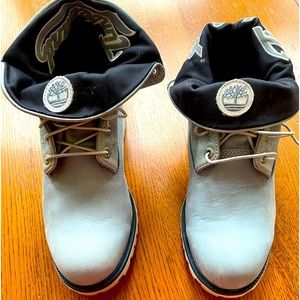 Mens powder blue fold over timberland boots size 11